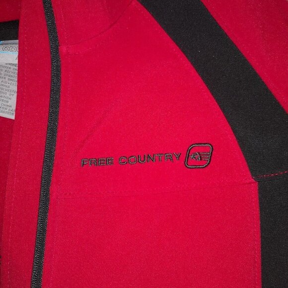 Free Country Ladies Size Small Red w/ Black Fleece Lined Full Zip Hooded Jacket - Picture 7 of 12